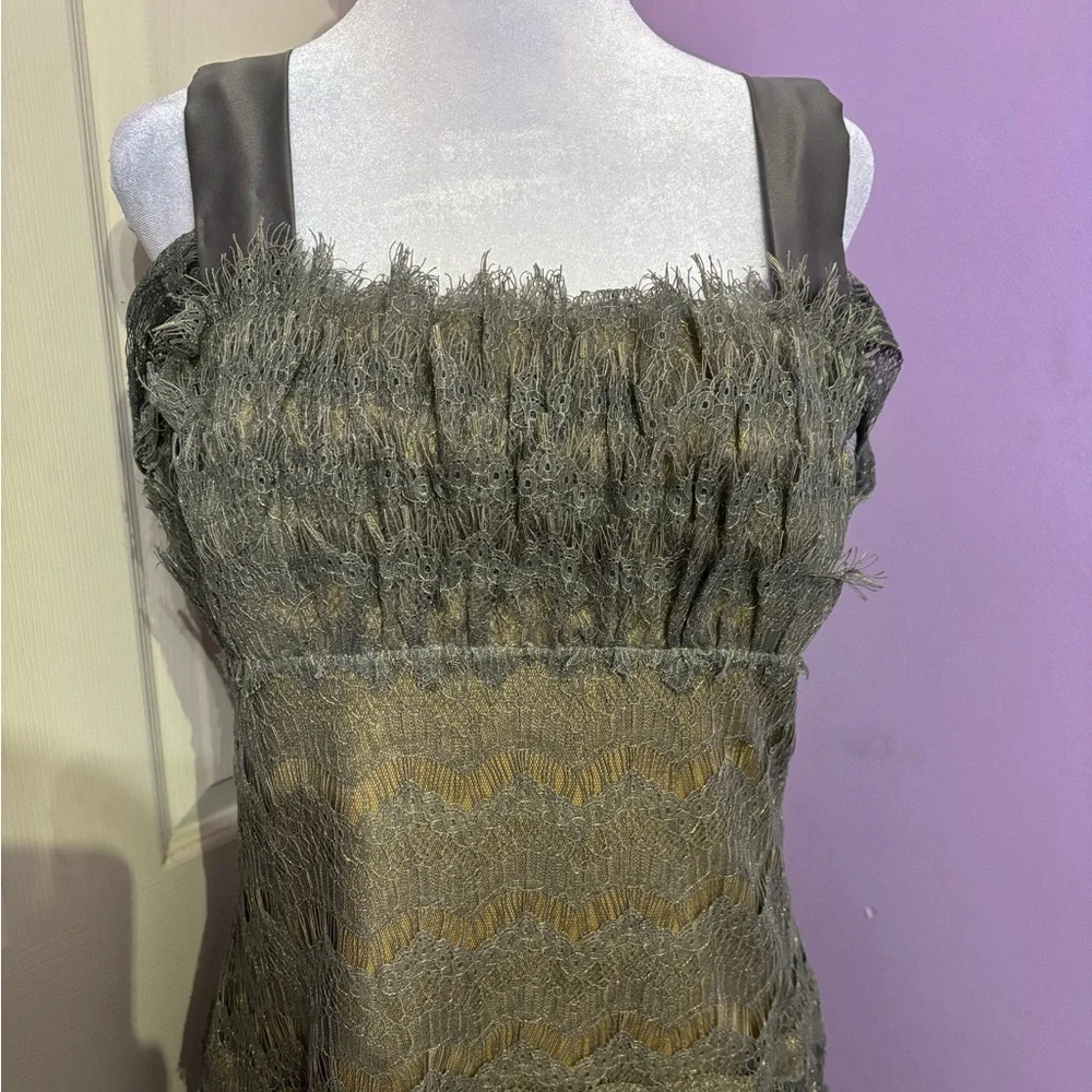 Tadashi Shoji Silver Nude Gown - Picture 2 of 10